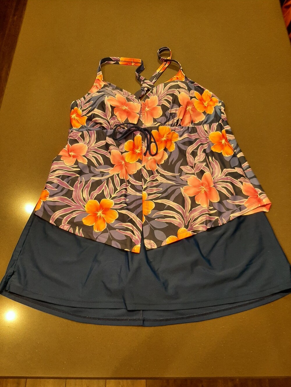 Ocean Dream Signature 24W Tropical Floral Tankini Swim Skirt Set